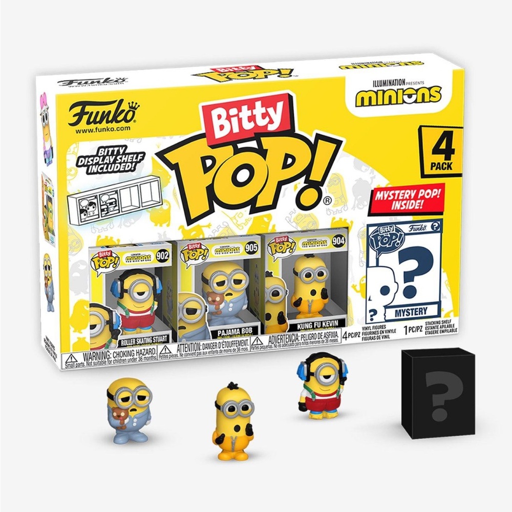 🆕 Funko BITTY POP! MINIONS 4-PACK Roller Skating Stuart